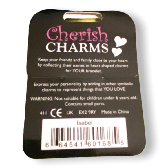 Cherish Charms ISABEL Name Bracelet Charm NEW NWT Silvertone Silver Tone - Picture 3 of 3